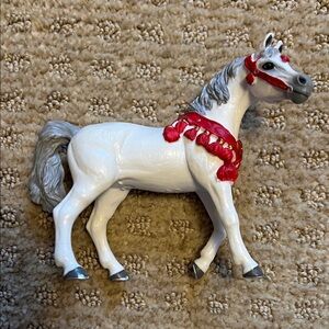Papo White Arabian Horse Figurine with Red Accents